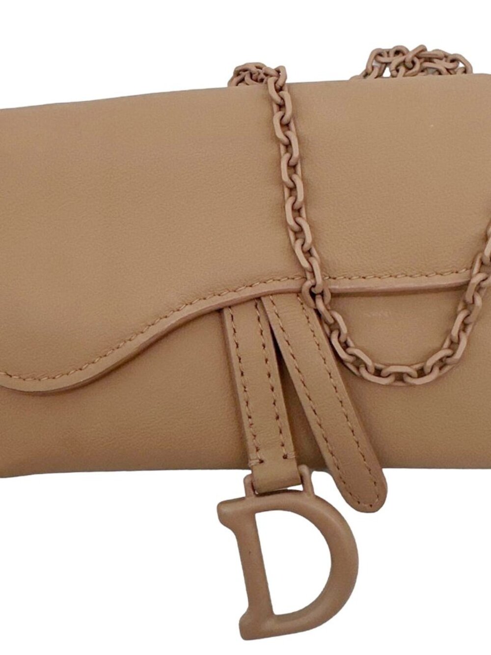 Christian Dior Nano Saddle Ultra Matte Calfskin Leather Chain Pouch Pink